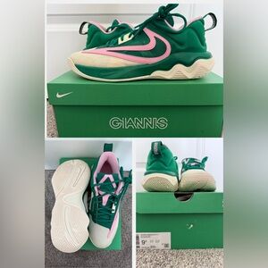 New in Box Nike Giannis Immortality 3 EP ‘5 The Hard Way Green/Pink, Men’s 9.5